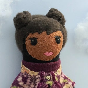 Gabrielle a one of a kind doll made from upcycled wool and cashmere sweaters. zdjęcie 1