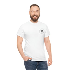 short sleeve white tshirt albanian eagle