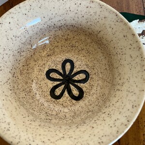 Black Speckled Flower Bowl