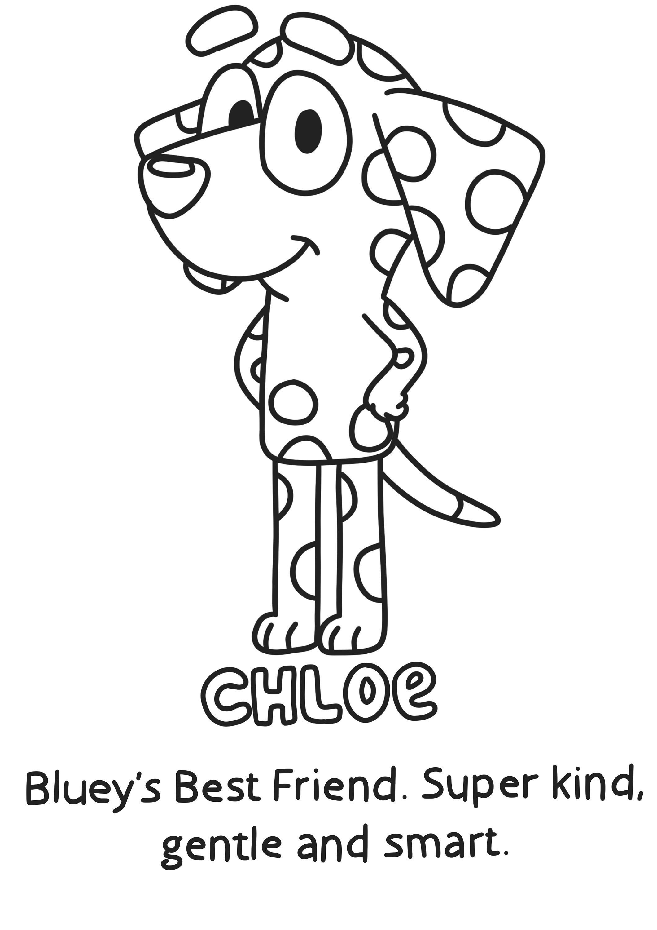 Dibujo para colorear de Chloe Bluey - Etsy México