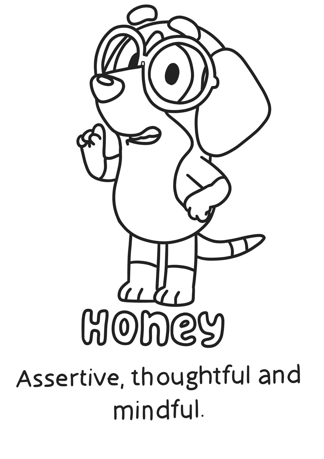 Honey Colouring Page Bluey - Etsy