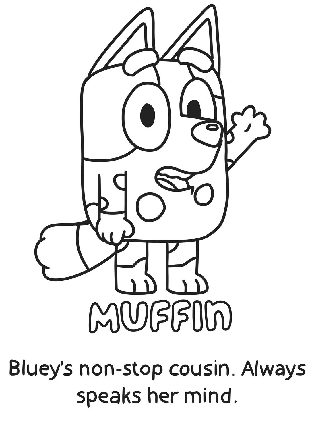 Muffin Colouring Page Bluey - Etsy