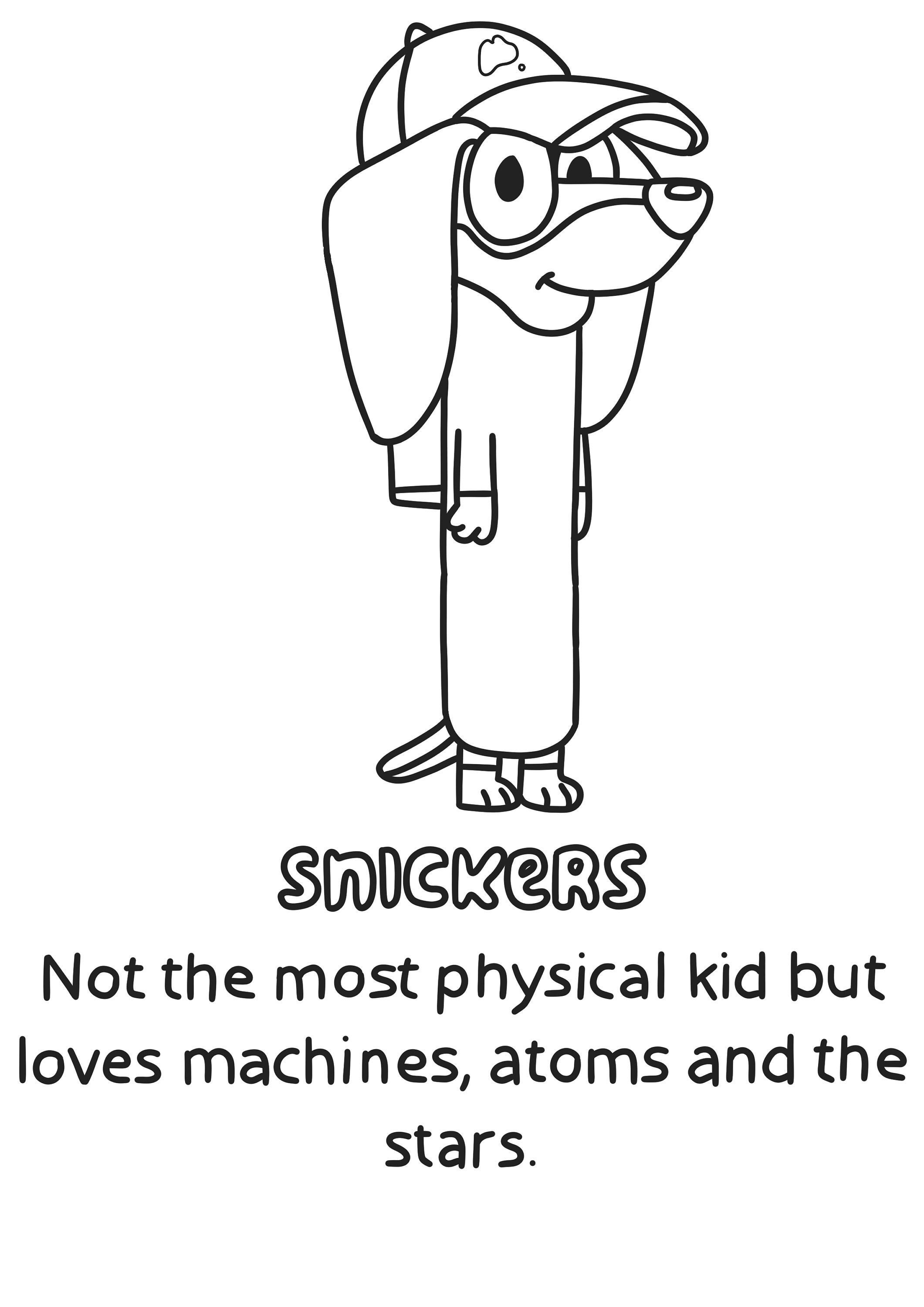 Dibujo de Snickers para colorear Bluey Etsy España