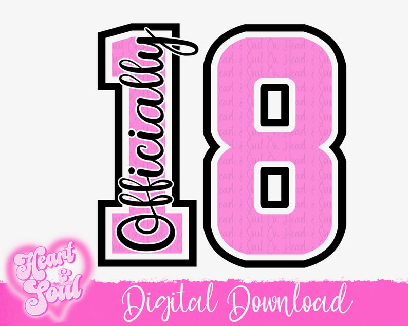 Officially 18 Svg-png- Officially 18 SVG- 18th Birthday Digital ...