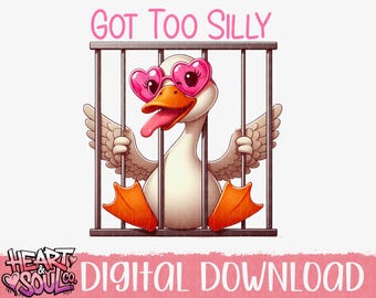 Silly Goose PNG – projekt koszulki, zabawna grafika ze zwierzętami (pobranie cyfrowe)