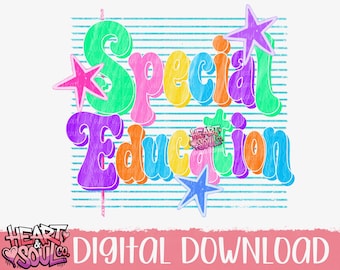 Special education png- sped png-retro groovy special education png-teacher staff png- Back to school png-digital download