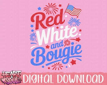 Red white and boujee png- Digital download