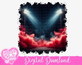 Sports Spotlight Background Template – Red Smoke Effect (Digital Download)