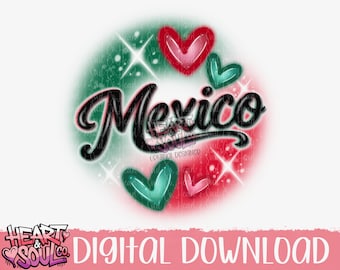 Mexico png- Mexico airbrush png-digital download