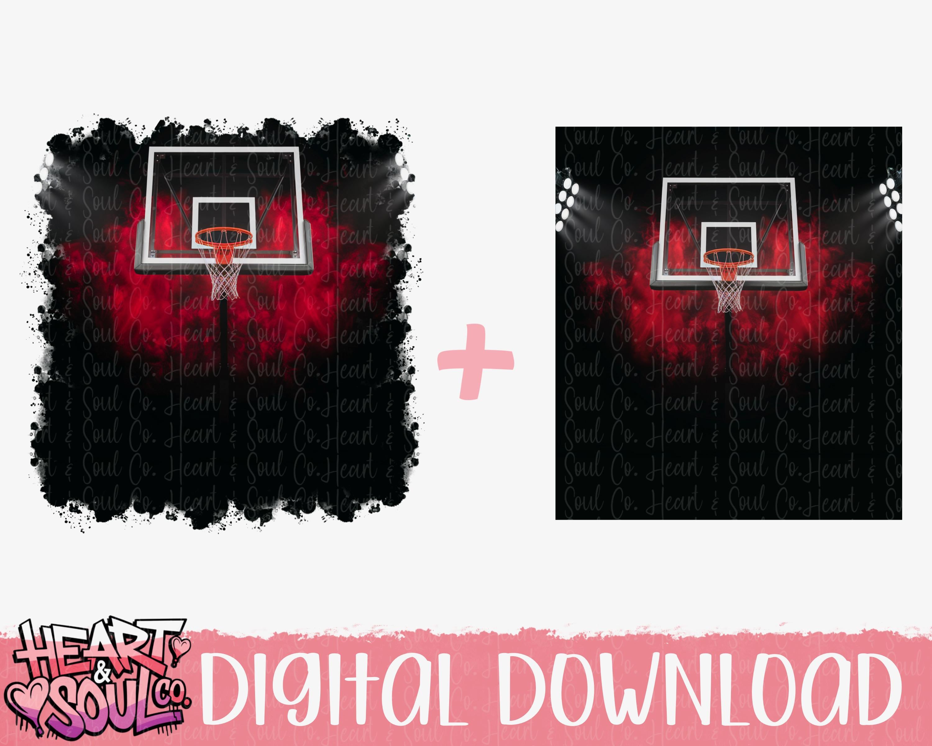 Basketball Pattern Background Red Red Basketball Court Background PNG – Sublimation Design (digital ...