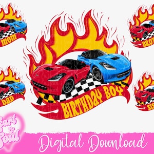 Verjaardag raceauto png- familiebundel png- autoverjaardag png- digitale download
