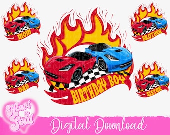 Race Cars Birthday PNG- Family Bundle PNG- Cars Birthday PNG- Digital Download