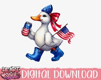 Preppy Patriotic Goose PNG – 4th of July png- trendy patriotic png- USA png- America png-(Digital Download)