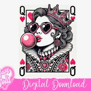 Queen Hearts Png- Queen Card Png- Boujee Heart Queen Png- Valentine Queen Hearts Png-digitale download