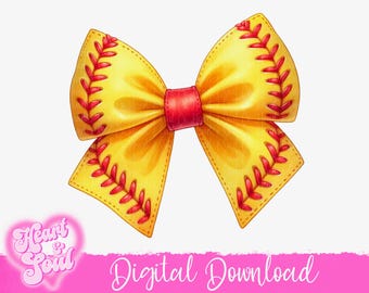 Softball Bow Png – Coquette Mama Design (Digital Download)