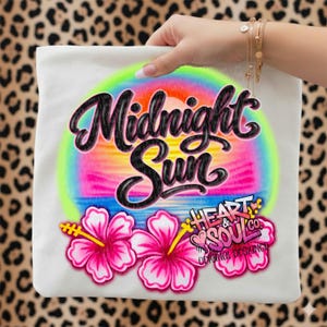 Aerógrafo de sol de medianoche png-concierto png-puesta de sol tropical neón png-concierto pop de verano png-digital