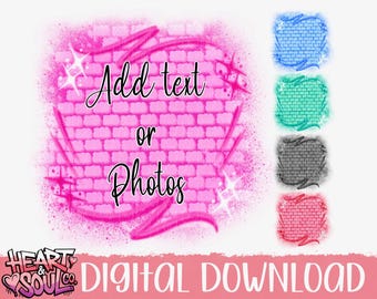 Airbrush Background Bundle Png- Airbrush Brick Wall Template- Airbrush Background Template Png- Brick Background Png- Graffiti Wall Airbrush