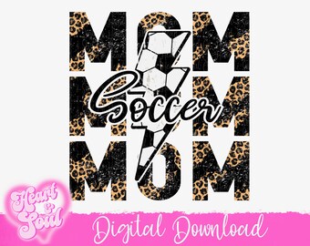Cheetah Print Soccer Mom PNG - Shirt Design (Digital Download)