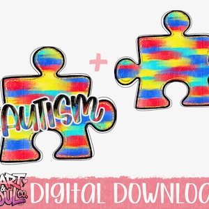 Autismus Bewusstsein Puzzleteil PNG - Bunter digitaler Download