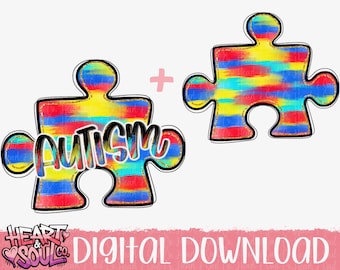Autism Awareness Puzzle Piece PNG – Colorful Digital Download