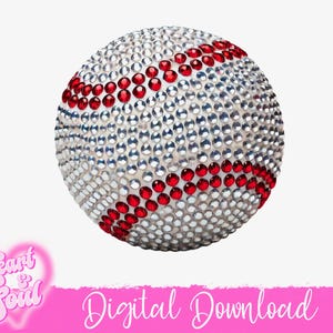 Rhinestone Baseball Png- Baseball Png- Rhinestone PNG- Digital Download