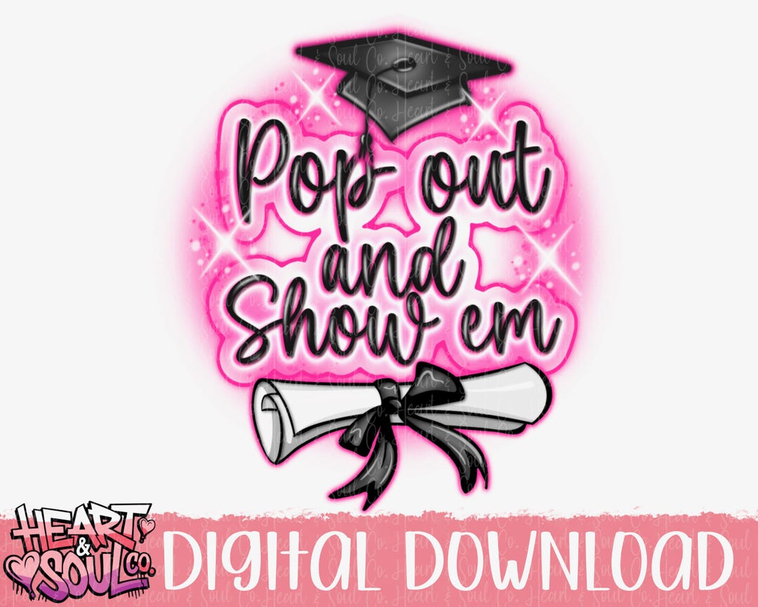 Pop Out and Show Png- Graduation Airbrush Png- Graduation Png- Senior ...