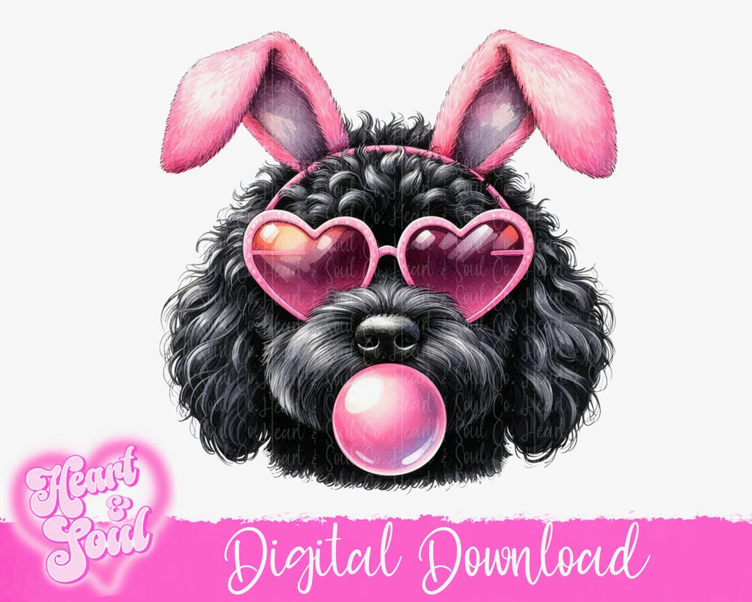 Black Doodle Easter Bunny Ears PNG – Dog Design (digital Download) - Etsy