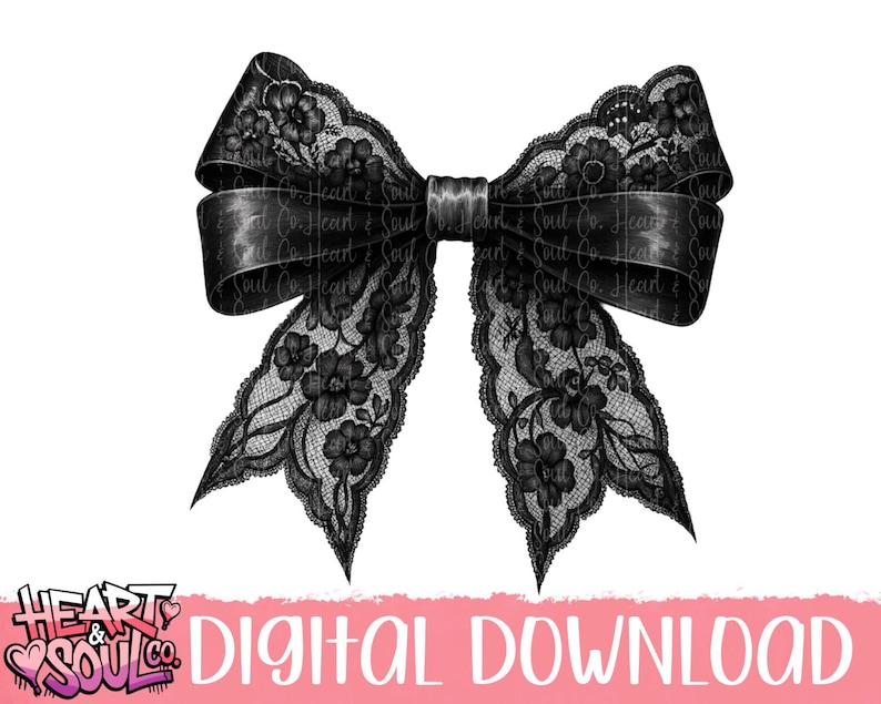 Black Lace Bow PNG - Coquette Halloween Clip Art (digital Download) - Etsy