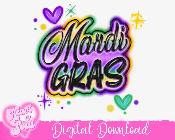 Mardi Gras PNG-  Mardi Gras Airbrush Digital Download