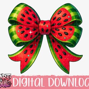 Watermelon coquette bow png- Watermelon bow png- Summer coquette bow- digital download