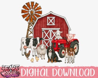 Farm Animals Clipart PNG – Farm Birthday Design (Digital Download)
