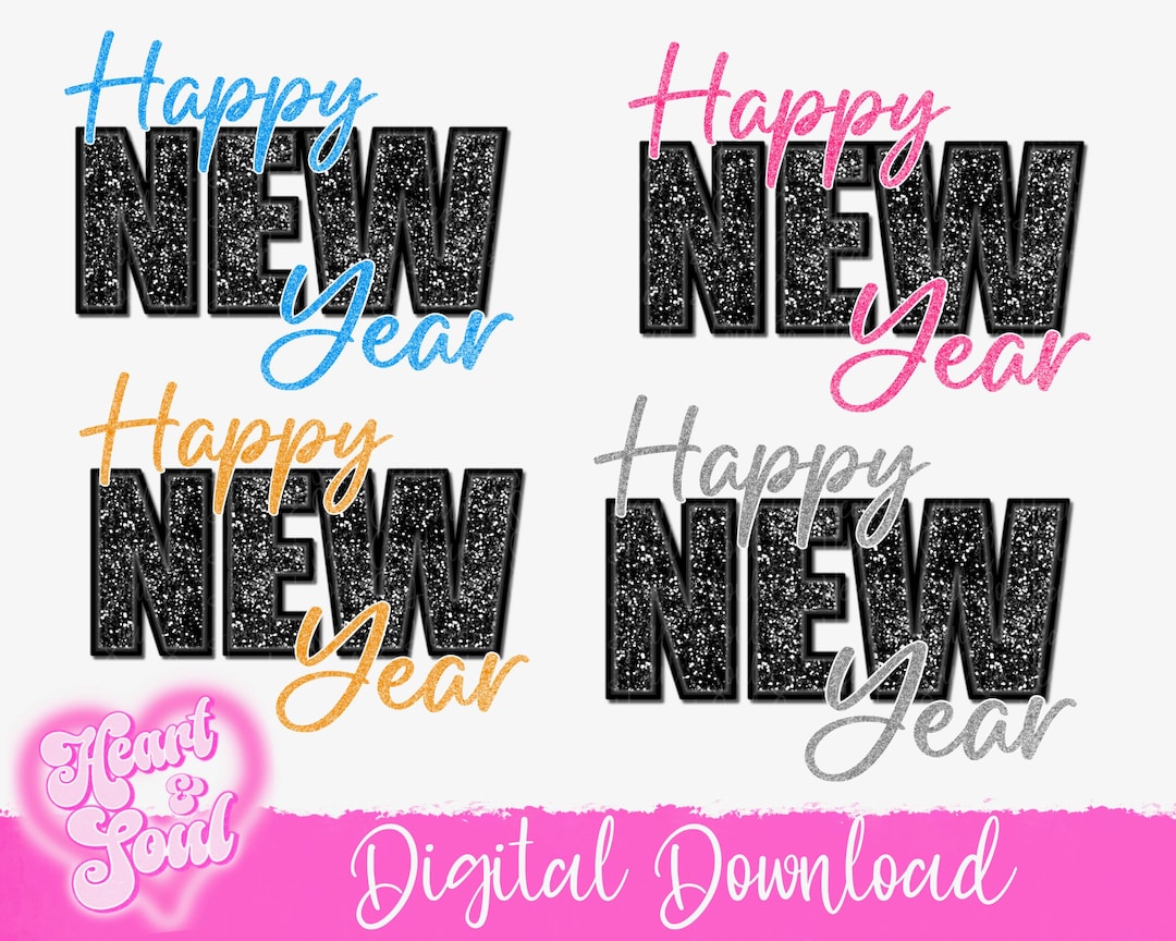 Happy New Year PNG Bundle – Shirt Design, 2025 (digital Download) - Etsy