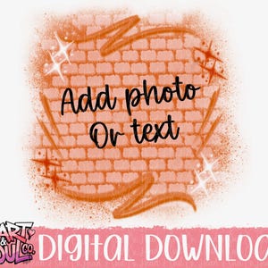Orange Airbrush Background- Airbrush Brick Wall Template Png- Airbrush Background Template Png- Brick Background Png- Graffiti Wall Airbrush