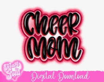 Cheer Mom Airbrush PNG-Digital Download