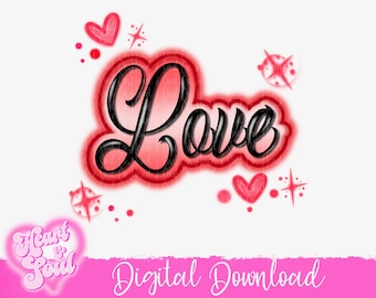 Airbrush Love PNG – Digital Download