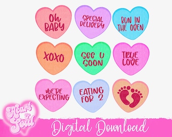 Valentine’s Day Pregnancy Png- Pregnancy Announcement - Valentine’s Pregnancy Candy Hearts Png- Pregnancy Candy Hearts Png-Digital Download