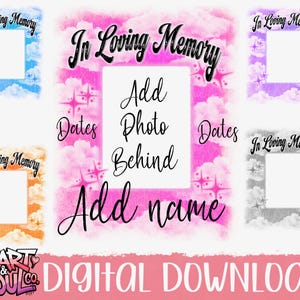 Airbrush Memorial Bundle Frame Template- Airbrush In loving Memory Png- Do it yourself template-Memorial Template- In loving memory frame