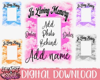 Airbrush Memorial Bundle Frame Template- Airbrush In loving Memory Png- Do it yourself template-Memorial Template- In loving memory frame