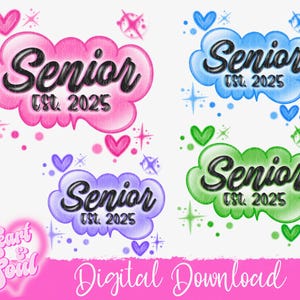 Senior 2025 png- Bundle -Senior Airbrush png-Digital Download