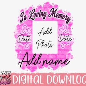 Pink Airbrush Memorial Template- Airbrush In loving Memory Png- Do it yourself template png-Digital Download