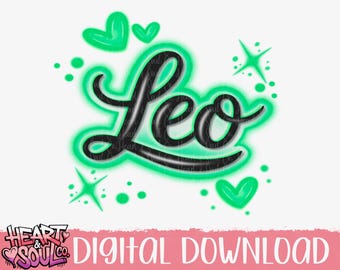 Green Leo airbrush  Png- Leo zodiac Airbrush PNG-Digital Download