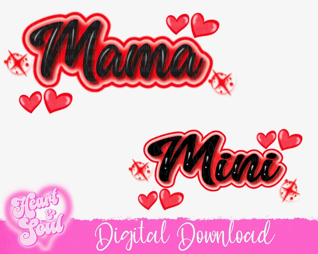 アンパンmamaページ Mama Mini Airbrush PNG – Matching Family Design (digital Download