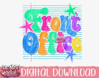 Front Office PNG – Colorful School Secretary Design (Digital Download)