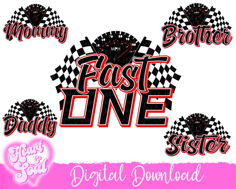 Fast One Designs Fast One Birthday PNG – Race Car Family Bundle (digital Download) - Etsy