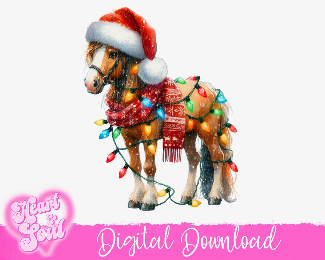 Christmas Pony Santa Hat PNG – Holiday Digital Download - Etsy