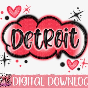 Detroit Png- Detroit Airbrush Png- Digital Download