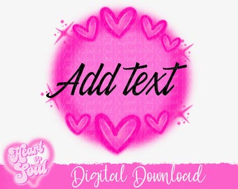 Sfondo a forma di cuore rosa con aerografo – Modello fai da te (download digitale PNG)