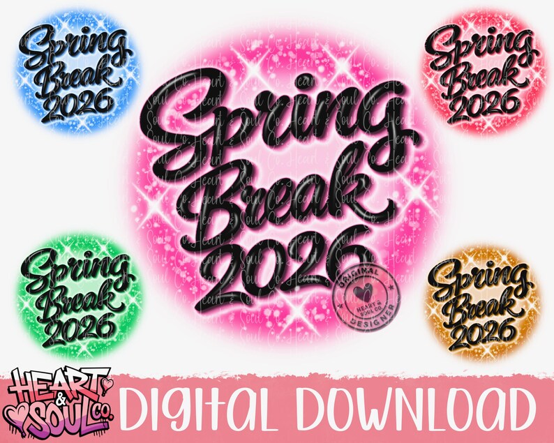 Spring Break Png- Spring Break Airbrush Png- Digital Download - Etsy