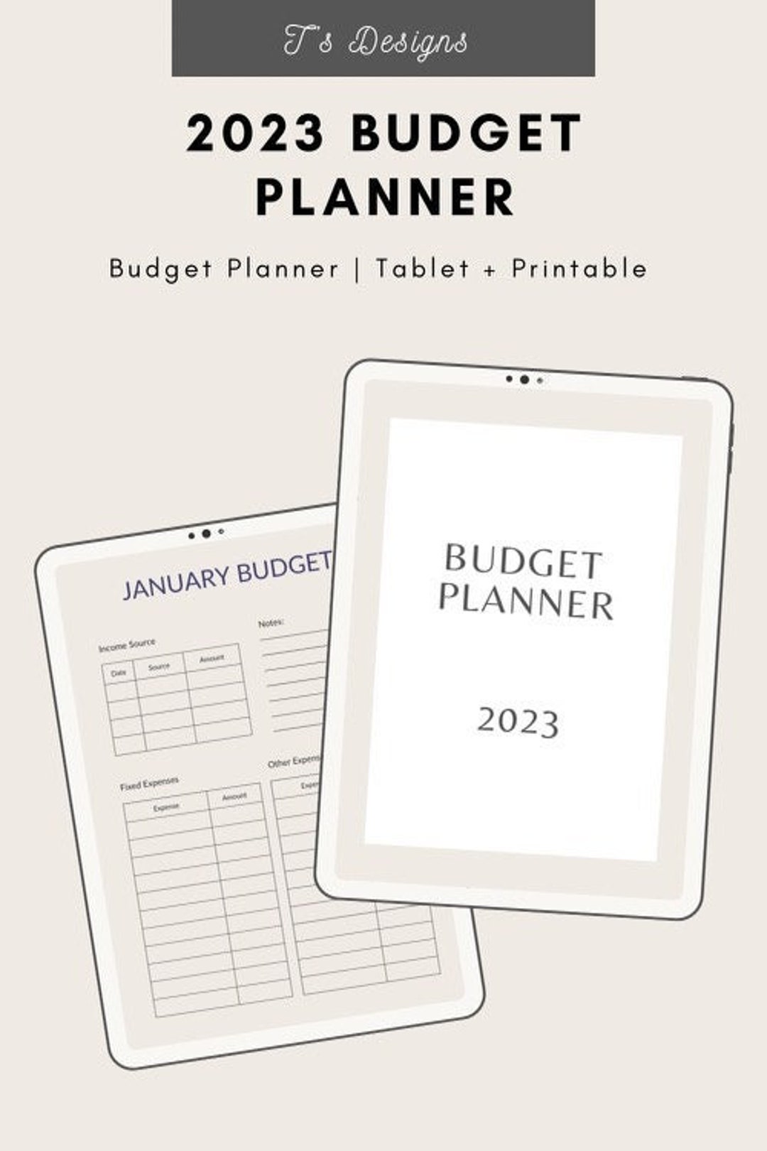 Digital 2023 Budget Planner for Goodnotes, Notability, Etc. Printable