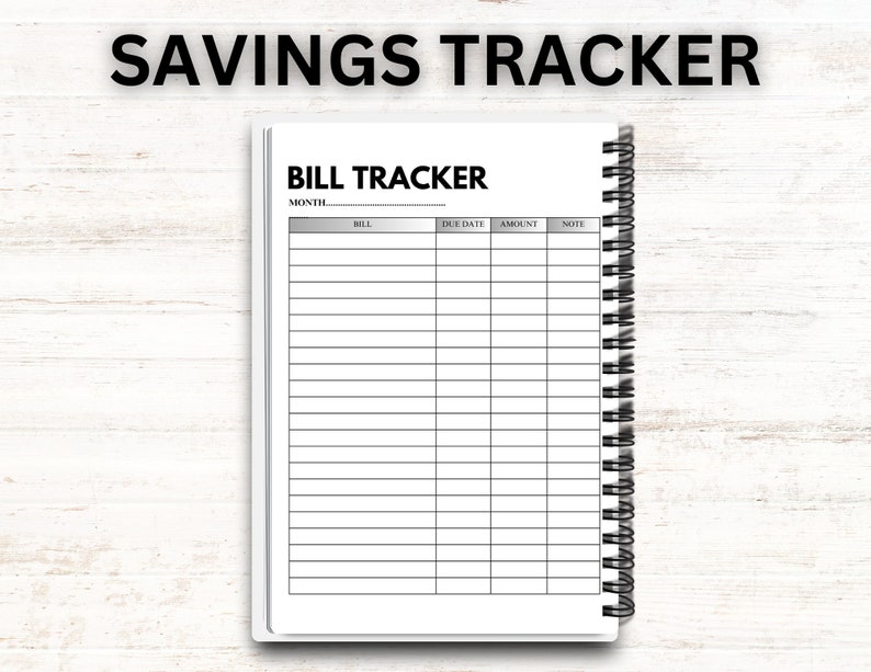 Simple Grey Monthly Bill Tracker Printable | Finance Planner | Cash ...